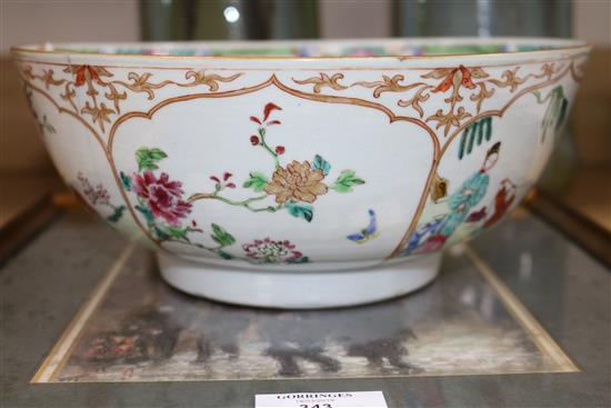 A Chinese famille rose bowl, 18th century diameter 25.5cm
